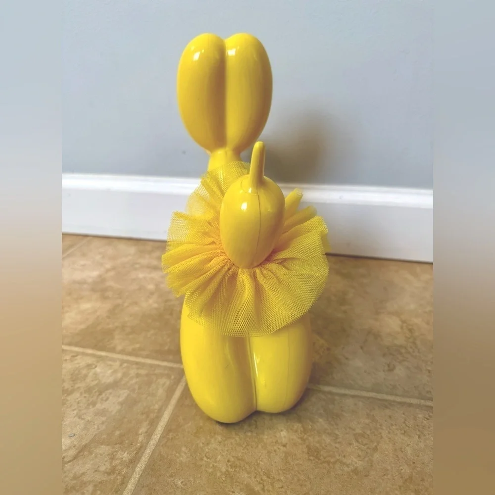 Unique Adorable Yellow Balloon Dog Sculpture- Celebrate- Valentine’s Day Decor